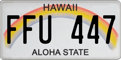 HI license plate FFU447