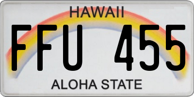 HI license plate FFU455
