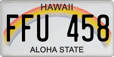 HI license plate FFU458
