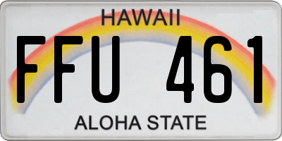 HI license plate FFU461