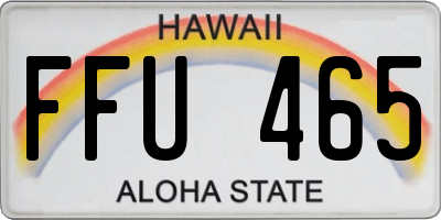 HI license plate FFU465