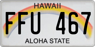 HI license plate FFU467