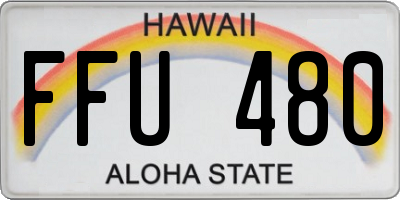 HI license plate FFU480