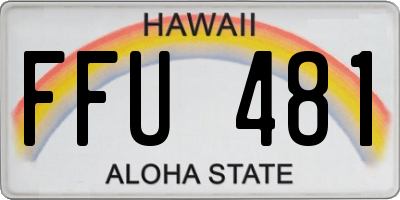 HI license plate FFU481