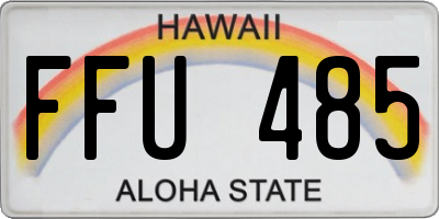 HI license plate FFU485