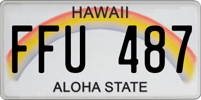 HI license plate FFU487