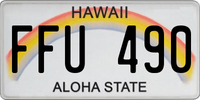 HI license plate FFU490