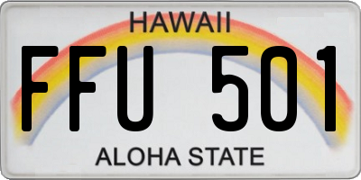 HI license plate FFU501