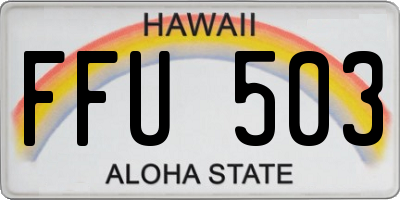 HI license plate FFU503