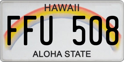 HI license plate FFU508