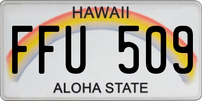 HI license plate FFU509