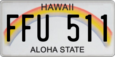 HI license plate FFU511