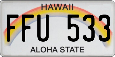 HI license plate FFU533