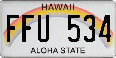 HI license plate FFU534