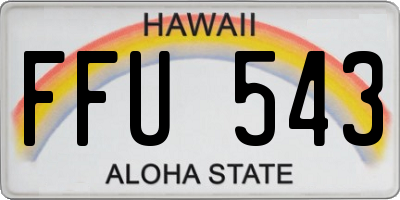 HI license plate FFU543