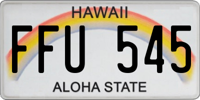 HI license plate FFU545