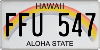 HI license plate FFU547