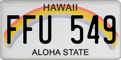 HI license plate FFU549
