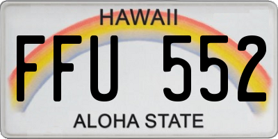 HI license plate FFU552