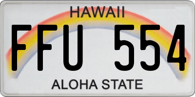 HI license plate FFU554
