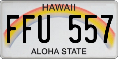 HI license plate FFU557
