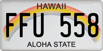 HI license plate FFU558