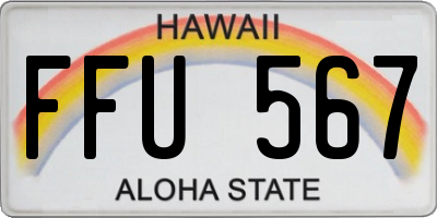 HI license plate FFU567