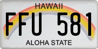 HI license plate FFU581
