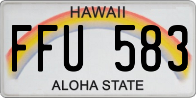 HI license plate FFU583