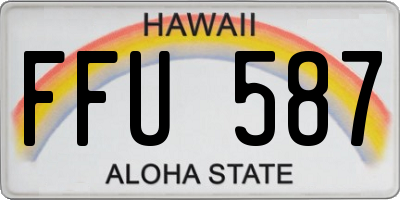 HI license plate FFU587
