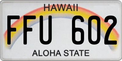 HI license plate FFU602