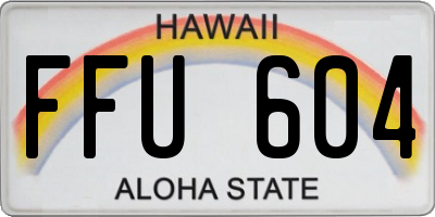 HI license plate FFU604