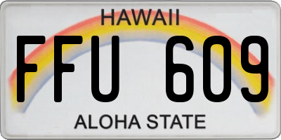HI license plate FFU609