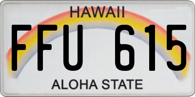 HI license plate FFU615