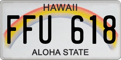 HI license plate FFU618