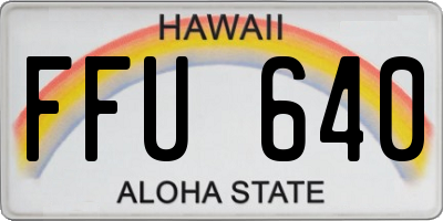 HI license plate FFU640