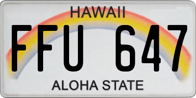 HI license plate FFU647