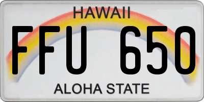HI license plate FFU650