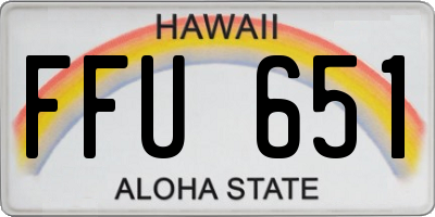 HI license plate FFU651