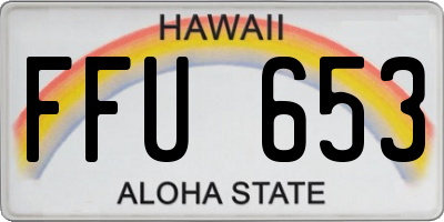 HI license plate FFU653