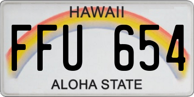 HI license plate FFU654