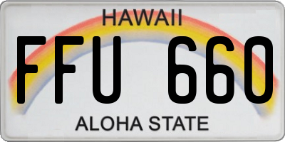 HI license plate FFU660