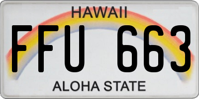 HI license plate FFU663