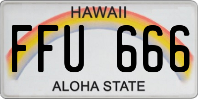 HI license plate FFU666