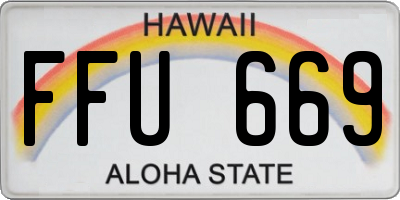 HI license plate FFU669