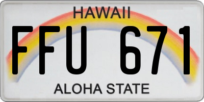 HI license plate FFU671
