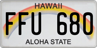 HI license plate FFU680