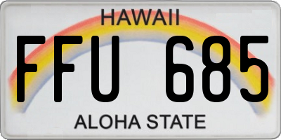 HI license plate FFU685