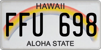 HI license plate FFU698