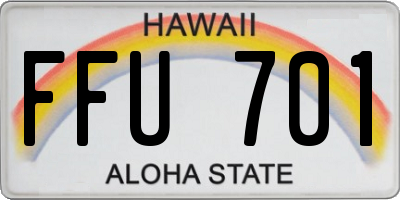 HI license plate FFU701